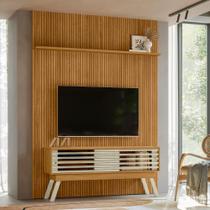 Rack com Painel Frisado para TV até 65 Polegadas 2 Portas de Correr com Pés New Premium Madetec