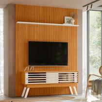 Rack com Painel Frisado para TV até 65 Polegadas 2 Portas de Correr com Pés New Premium Madetec