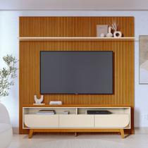 Rack com Painel Frisado para TV até 75 Polegadas 3 Gavetas com Pés Luna Madetec Rack com Painel Frisado para TV até 75 Polegadas 3 Gavetas com Pés Luna Madetec