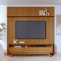 Rack com Painel Frisado para TV até 75 Polegadas 3 Gavetas com Pés Luna Madetec Rack com Painel Frisado para TV até 75 Polegadas 3 Gavetas com Pés Luna Madetec