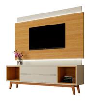 Rack com Painel Horizon 1.8 com LED Off White com Nature - MoveisAqui