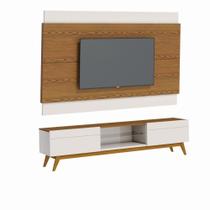 Rack com Painel Imcal Classic 2.2 Freijó Com Off White 2 Gavetas - 10875 - 73777