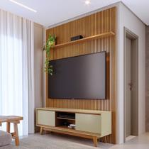 Rack com Painel MDF Frisado para Tv até 65 Polegadas Milo