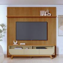 Rack com Painel MDF Frisado para Tv até 75 Polegadas Frisado Luna