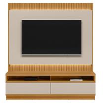 Rack Com Painel Modulado Para Tv Até 70 Polegadas Ripado Paulina Tauari/off White Fosco Rack Com Painel Modulado Para Tv Até 70 Polegadas Ripado Paulina Tauari/off White Fosco