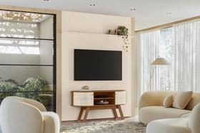 Rack com Painel New Silverstone Para TV até 65 Polegadas - Naturale /Off White - Madetec