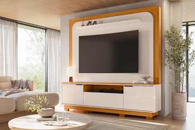 Rack com Painel Nilo para TV de até 75 polegadas (Com Pés) - Cinamomo Off White - Madetec