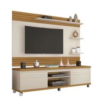 Rack Com Painel P/ TV Até 58" Mirage Giga - Off White/Freijó