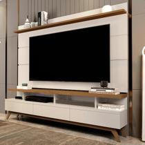 Rack com Painel p/ TV ate 72" Vivare 1.80 OffWhithe/Freijó - Giga Moveis