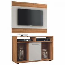 Rack Com Painel Para Tv 43 Polegadas Notável Freijó Trend Com Off White