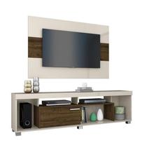 Rack Com Painel para TV 55 Polegadas Gallardo Off White / Savana - Madetec