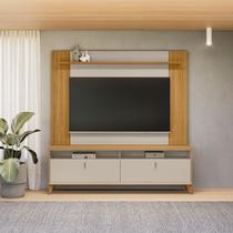 Rack com Painel para Tv 55 Polegadas Pés em Madeira Maciça Dubai