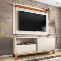 Rack com Painel para Tv 55 Polegadas Ripado Mondrian Off White /Freijó