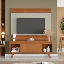 Rack com Painel para TV 65 Polegadas Ripado MDF 160X195cm Madri