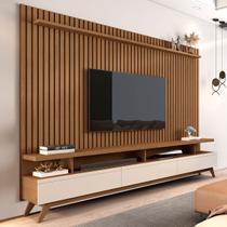 Rack com Painel para TV 72 Polegadas Cruise 3 Gavetas Ripado Freijó/Off White - Pnr Móveis Rack com Painel para TV 72 Polegadas Cruise 3 Gavetas Ripado Freijó/Off White - Pnr Móveis