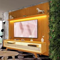 Rack Com Painel Para Tv 75 Polegadas Naturale Off White Heca Shop Jm