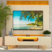 Rack com Painel para Tv 84 Polegadas com Led 1 Gaveta 2 Portas Pés 218cm 100% Mdf Magnífico/nobre