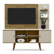 Rack com Painel para TV até 46 Polegadas Itália com Pés palito Nature/Off White