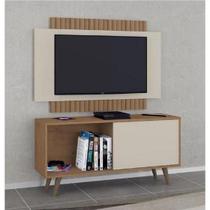 Rack com Painel para TV até 50 Polegadas 119cm com 1 Porta 1 Nicho Málaga - Atualle Móveis Natura off White