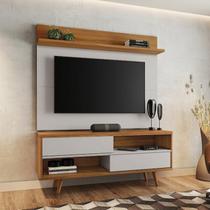 Rack com Painel para TV até 50 Polegadas 135,6cmx162,5cm 2 Portas Nt1185 Bege Off White/Freijó Rack com Painel para TV até 50 Polegadas 135,6cmx162,5cm 2 Portas Nt1185 Bege Off White/Freijó