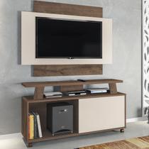 Rack Com Painel Para Tv Até 50 Polegadas Rivera 1 Porta Mocaccino Rústico/3d Natura Off White -