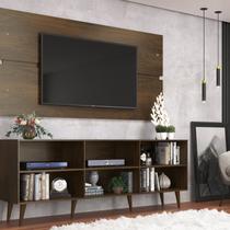 Rack com Painel para TV até 55 Polegadas 180cmx158cm Pés Marrom Cacau