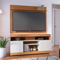 Rack com Painel para TV Até 55 Polegadas Bello 2 Portas Freijo/Off White - Pnr Móveis