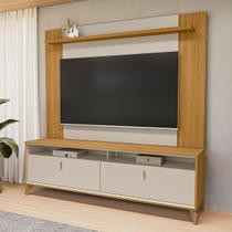 Rack com Painel para TV Até 55 Polegadas Dubai 2 Portas 1 Prateleira Tauri/Off White Fosco Fosco - Linea Brasil