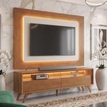 Rack com Painel para TV até 58 Polegadas com LED 100% MDF Pés em Madeira Maciça Austria Rack com Painel para TV até 58 Polegadas com LED 100% MDF Pés em Madeira Maciça Austria