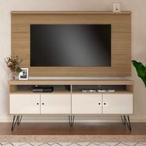Rack com Painel para Tv até 60 Pol 161cmx180cm Universal Liberty Branco Carvalho/Off White Rack com Painel para Tv até 60 Pol 161cmx180cm Universal Liberty Branco Carvalho/Off White