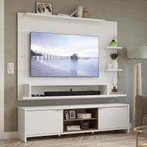 Rack Com Painel Para Tv Até 60 Polegadas 180 Cm Branco/rustic Metz Madesa Branco/rustic Rack Com Painel Para Tv Até 60 Polegadas 180 Cm Branco/rustic Metz Madesa Branco/rustic