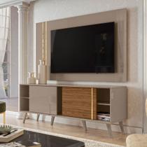 Rack com Painel para TV até 60 Polegadas 2 Portas Cronos Madetec Cor:Fendi / Naturale Rack com Painel para TV até 60 Polegadas 2 Portas Cronos Madetec Cor:Fendi / Naturale