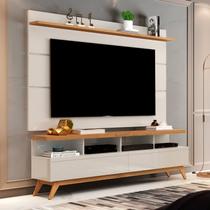 Rack com Painel para TV até 60 Polegadas MDF 160cmx194cm Pés em Madeira Maciça Vivare Bege Off White/Nature Rack com Painel para TV até 60 Polegadas MDF 160cmx194cm Pés em Madeira Maciça Vivare Bege Off White/Nature