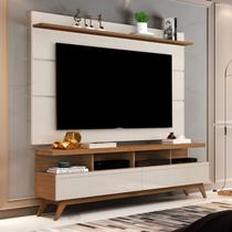 Rack com Painel para TV até 60 Polegadas Pés em Madeira Maciça Vivare - Giga Móveis