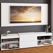 Rack com Painel para TV Até 60 Polegadas Roma 1 Porta 2 Prateleiras Branco - Panorama Móveis Rack com Painel para TV Até 60 Polegadas Roma 1 Porta 2 Prateleiras Branco - Panorama Móveis