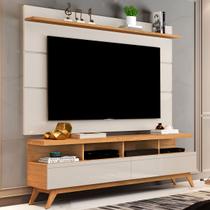 Rack com Painel para TV Até 60 Polegadas Vivare 2 Gavetas Nature/Off White - Giga Móveis Rack com Painel para TV Até 60 Polegadas Vivare 2 Gavetas Nature/Off White - Giga Móveis