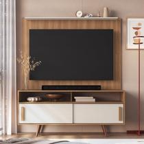 Rack com Painel para TV até 65 Polegadas 150cmx173cm Filadélfia Nevada Marrom Freijó/Off White Rack com Painel para TV até 65 Polegadas 150cmx173cm Filadélfia Nevada Marrom Freijó/Off White