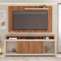 Rack com Painel para TV Até 65 Polegadas 174cmx180cm com Ripado Esmeralda - Caemmun Rack com Painel para TV Até 65 Polegadas 174cmx180cm com Ripado Esmeralda - Caemmun