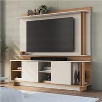 Rack com Painel para TV até 65 Polegadas 180cmx168cm Los Angeles New York Marrom Freijó/Off White Rack com Painel para TV até 65 Polegadas 180cmx168cm Los Angeles New York Marrom Freijó/Off White