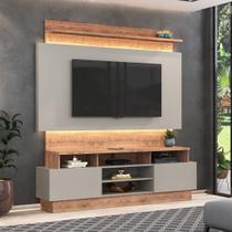 Rack com Painel para TV até 65 Polegadas 180cmx195cm 2 Gavetas Bp107010 Cinza Solanum/Nude