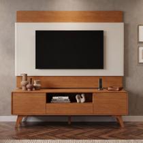 Rack com Painel para Tv até 65 Polegadas 185cm X 187cm 100% Mdf e Pés em Madeira Maciça Ares