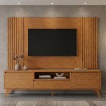 Rack com Painel para TV até 65 Polegadas 237cm x 201cm Ripado 100% MDF Piazza Rack com Painel para TV até 65 Polegadas 237cm x 201cm Ripado 100% MDF Piazza