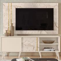 Rack com Painel para TV Até 65 Polegadas Cronos 2 Prateleiras Calacata/Off White - Madetec