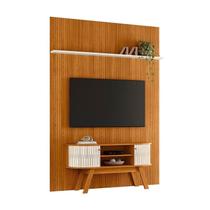 Rack com Painel para TV até 65 Polegadas MDF 179cmx312,5cm Curvo Frisado Silverston