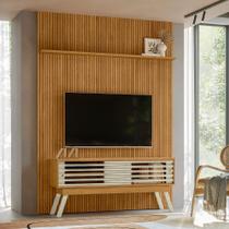 Rack com Painel para TV até 65 Polegadas MDF 179cmx312cm New Premium Marrom Cumaru/Opala Rack com Painel para TV até 65 Polegadas MDF 179cmx312cm New Premium Marrom Cumaru/Opala