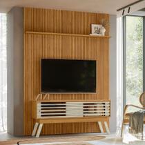 Rack com Painel para TV até 65 Polegadas MDF 179cmx312cm New Premium Marrom Cumaru/Opala Rack com Painel para TV até 65 Polegadas MDF 179cmx312cm New Premium Marrom Cumaru/Opala