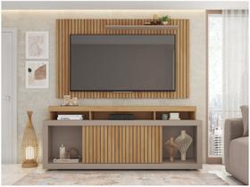 Rack com Painel para TV Até 65 Polegadas New Oscar 2 Portas Ripado Buriti/Fendi - Caemmun
