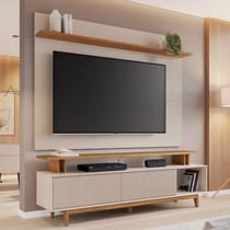 Rack Com Painel Para TV Até 70 Polegadas 180cm Off White Freijó Branco