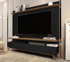Rack com Painel para TV até 72 Polegadas MDF 180cmx195cm Pés em Madeira Maciça Vivare Rack com Painel para TV até 72 Polegadas MDF 180cmx195cm Pés em Madeira Maciça Vivare
