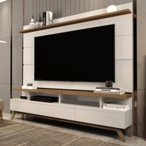 Rack com Painel para TV até 72 Polegadas MDF 180cmx195cm Pés em Madeira Maciça Vivare